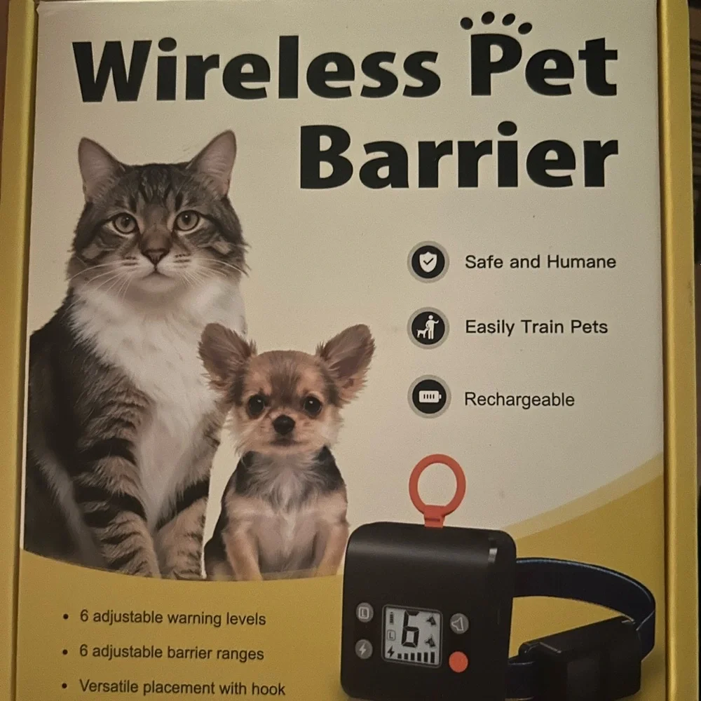 Wireless Pet Barrier Receiver and Collar - Black and Yellow